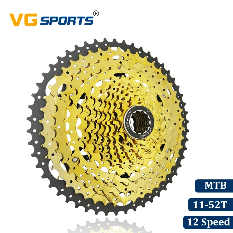 VG الرياضة دراجة هوائية جبلية MTB 12 سرعة كاسيت 12 Velocidade 12 S 52 T دراجة أجزاء الذهب الذهبي Freewheel ضرس Cdg ترس 726g