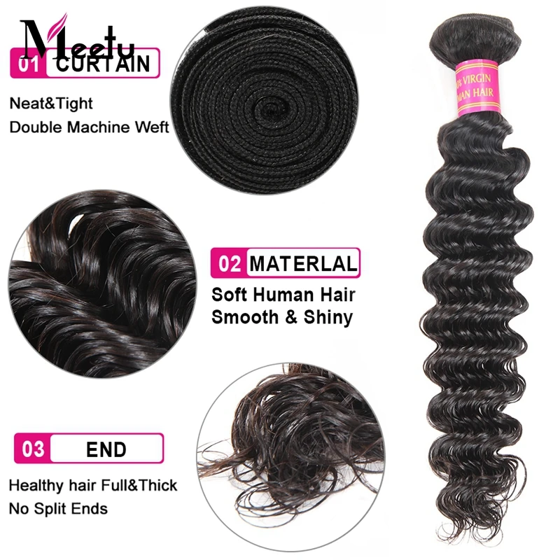 Meetu Indian Deep Wave Bundles with Frontal 3 Bundles with Frontal 100% Human Hair Non Remy Lace Frontal Closure with Bundles Meetu Indian Deep Wave Bundles with Frontal 3 Bundles with Frontal 100% Human Hair Non Remy Lace Frontal Closure with Bundles