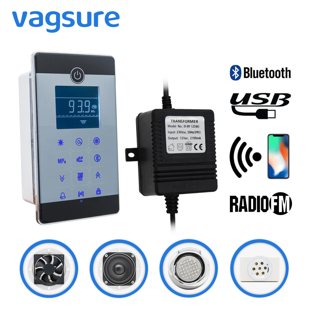 

new arrival bluetooth &MP3 USB shower room fm radio control, O3 shower cabin control Pad kits