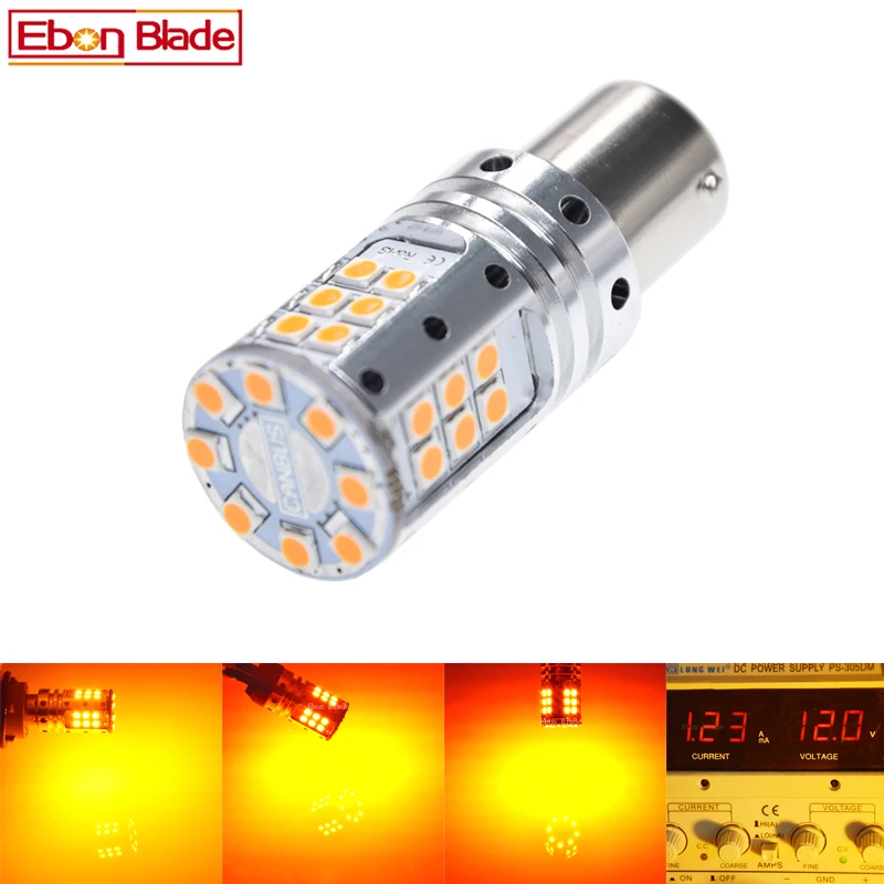 

2Pcs 1156 BA15S P21W LED Bulbs Canbus Error Free 3030 SMD Auto Backup Brake Turn Signal Light Auto Lamp Amber Yellow 12V 24V