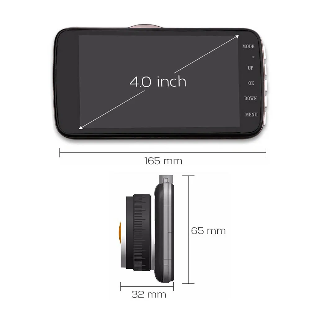 Podofo New Dual Lens Car DVR Cam Dashcam 4\