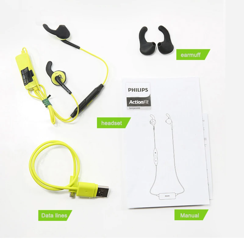 Original Philips SHQ6500 Wired Lightweight design headset sport waterproof  earphone with microphone Support official test|Bluetooth Earphones \u0026  Headphones| - AliExpress