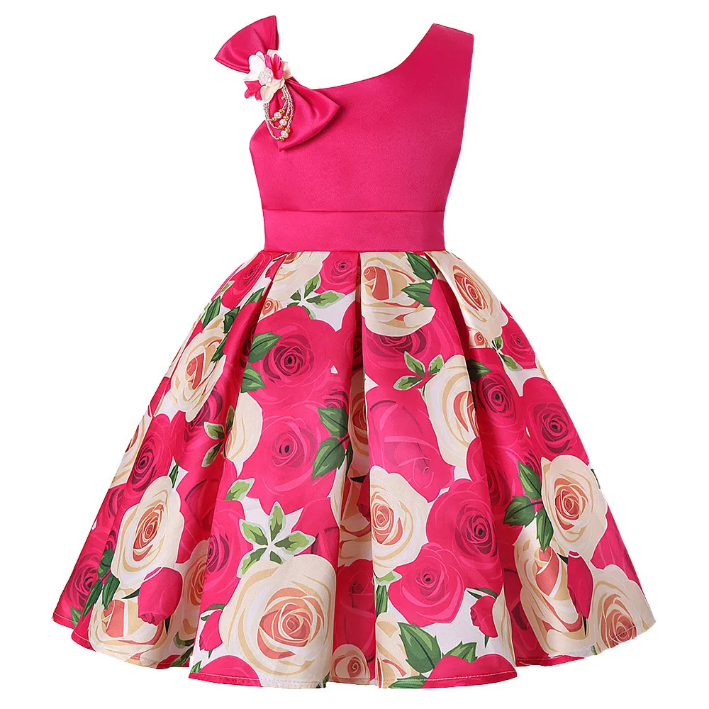 MUQGEW Floral Baby Girl Princess Bridesmaid Pageant Gown Birthday Party ...