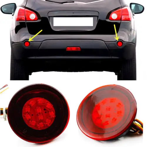 

For NISSAN Qashqai 2012 2011 2010 2009 Rear fog lamp light Assembly Rear bumper Tail lights Brake Highlight Car Accessories 2*