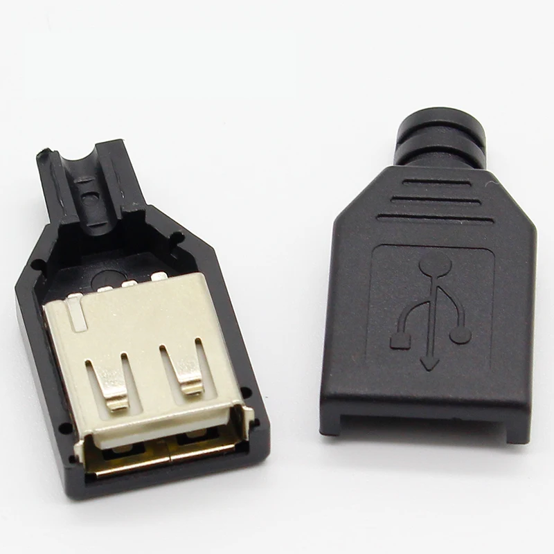4 контактный разъем USB типа А с черной пластиковой крышкой|4 pin female connector|4 femaleconnector