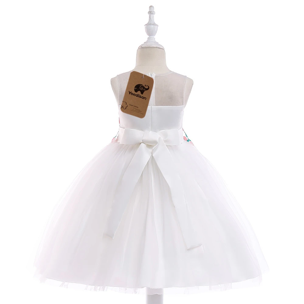 Cute Flower Girls Dress 2018 New Embroidery Mesh Children Wedding Dress Princess Party Kids Dresses For Girls Costumes 13 Years (11)