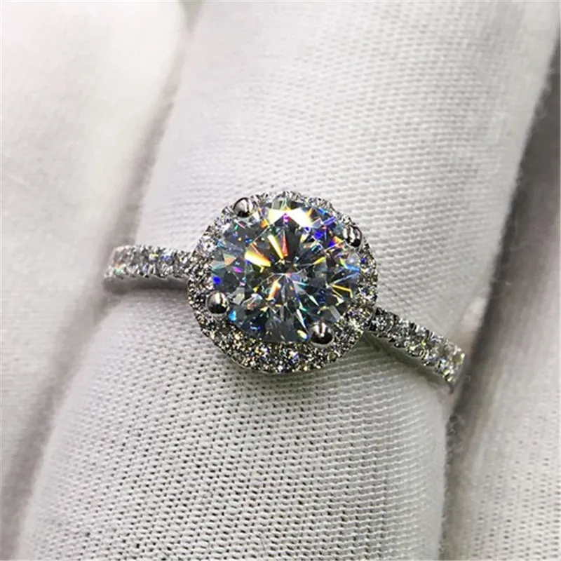 

solitaire ring 925 Sterling silver AAAAA Cubic Zirconia Party wedding band Rings for women men Fashion Jewelry Gift