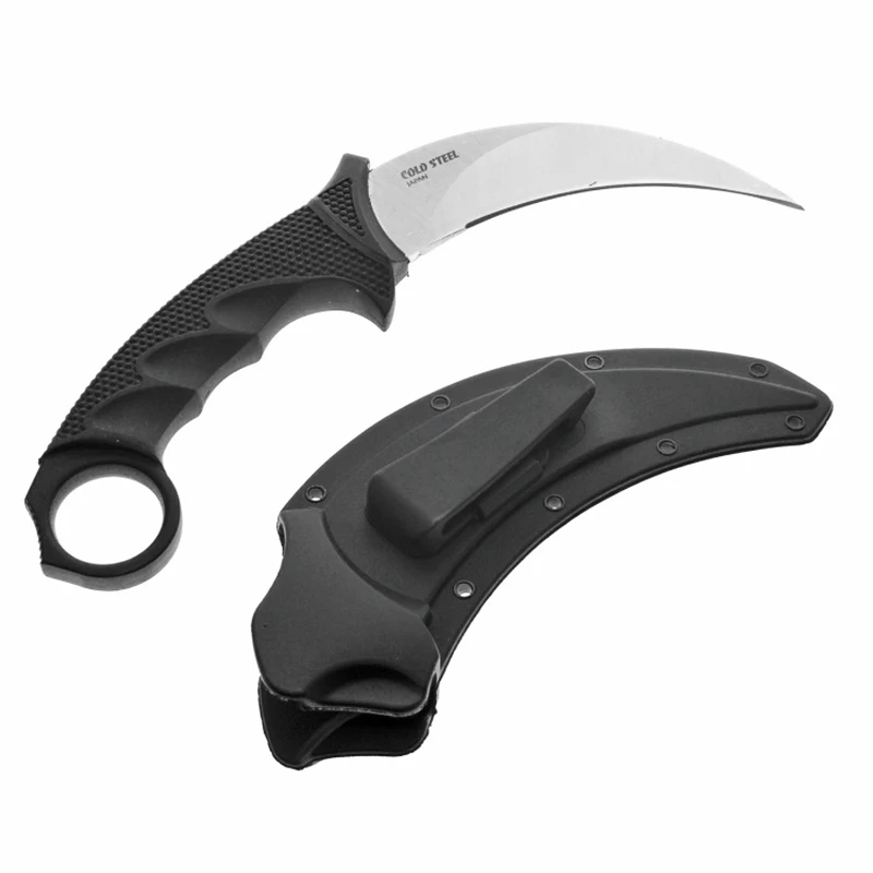 DuoClang нож из холодной стали Karambit из AUS-8A стали, тигровый Кратон и гривори с ручкой, ножи для выживания в пустыне CS GO