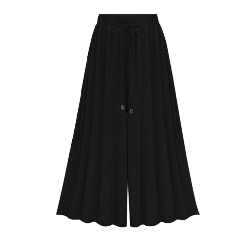 

Western Style Ladies Fashion Model Wide Leg Loose Plus Size Femme Fashion High Waist Elastic Waist Lace Up Irregular Trousers
