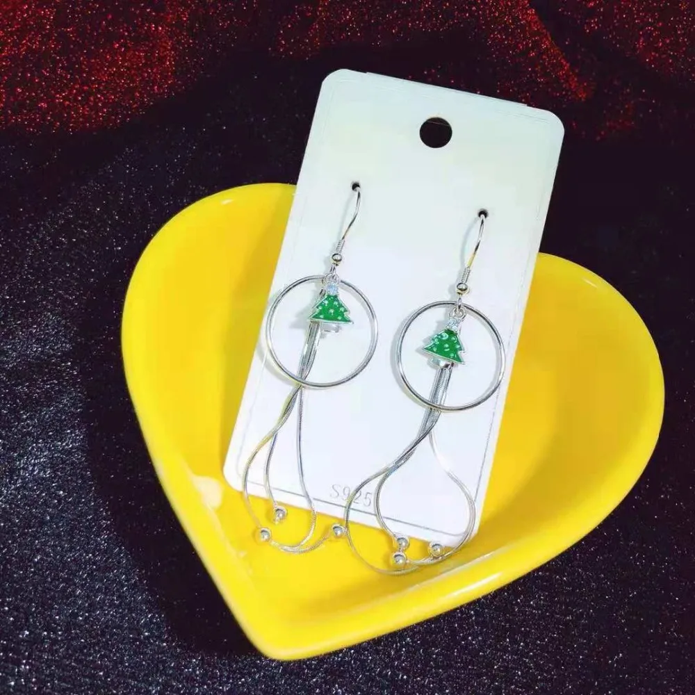 

JOOCHEER Sterling S925 silver 925 trendy romantic Earring geometry cute dorp earrings snowflake Santa Claus Christmas tree