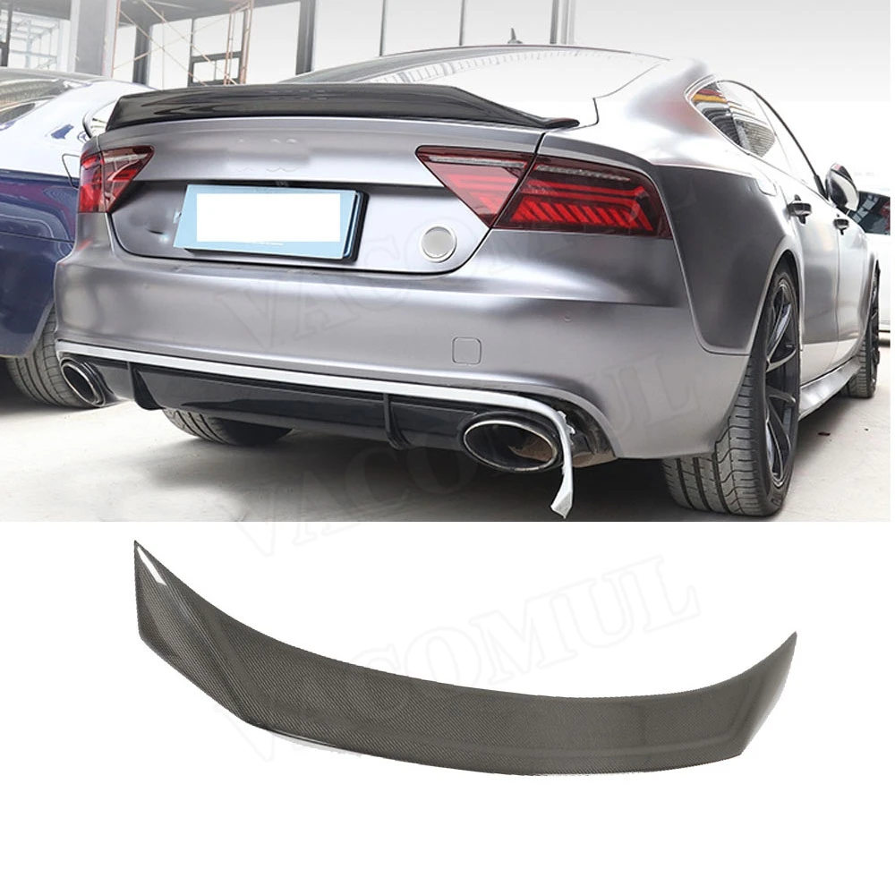 

Carbon Fiber Rear Spoiler Trunk Trim Sticker For Audi A7 S7 RS7 2013-2017 Car Boot External Decoration