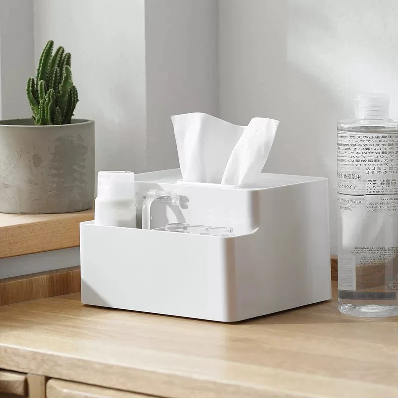 Plastic Tissue Box Cover Paper Napkin Holder Storage Box Paper Towel Dispenser Removable Tissue Paper Container Table Decoration