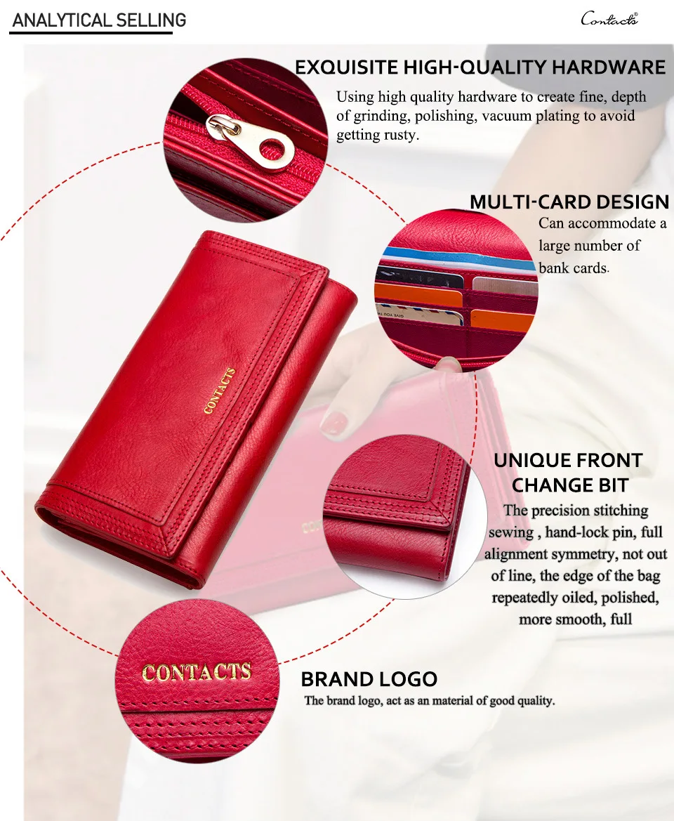 Кожаный бумажник женщин большая емкость многофункциональный ярких цветов длинные дамы клатч 2019 новый мульти-карта женский кошелек