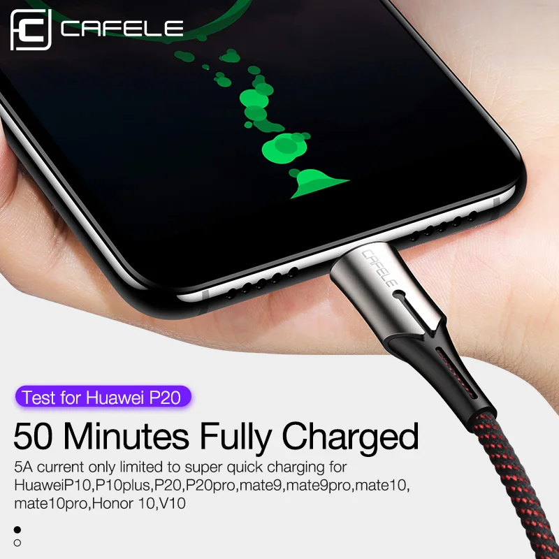 CAFELE Type C USB Charging Cable 5A Fast Charging Cable for Huawei Mate 20 Pro Samsung Xiaomi Oneplus Phones Data Sync Cables