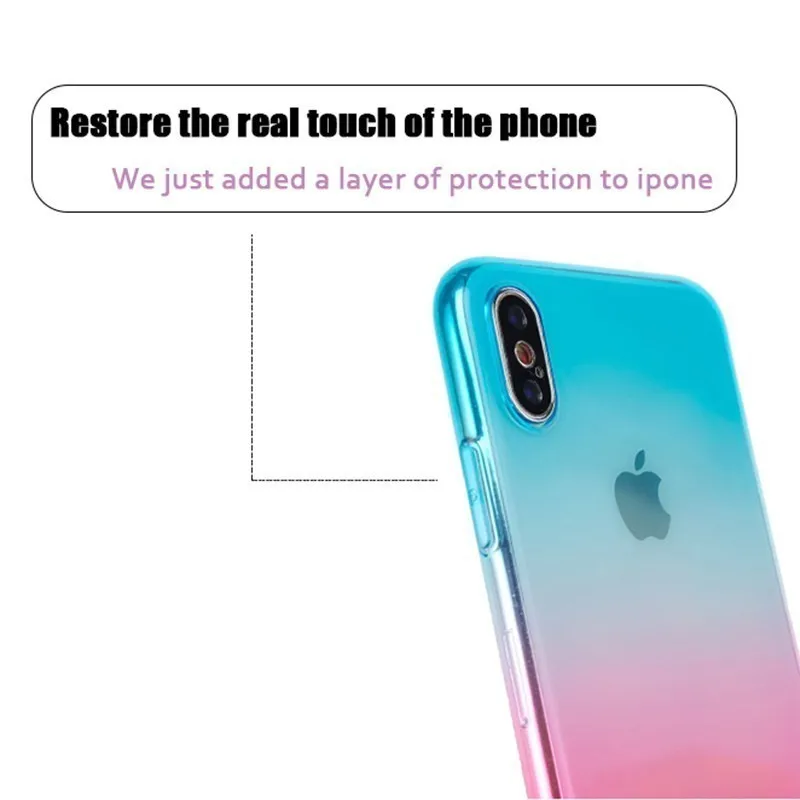 Роскошный брендовый чехол для IPhone X Xr Xs с градиентом задняя крышка из ТПУ Apple Phone