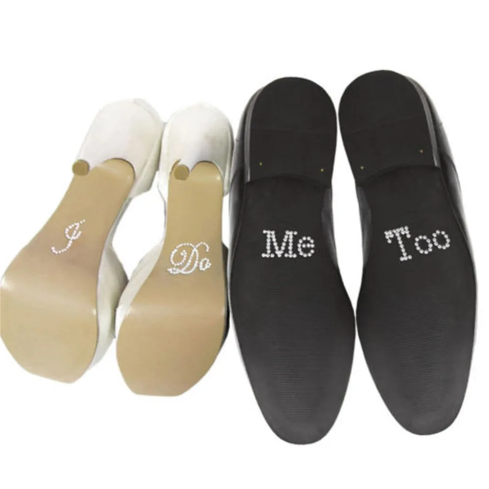 

1 Set I Do Me Too Bridal Groom Shoe Sticker White Clear Rhinestone Wedding Decor
