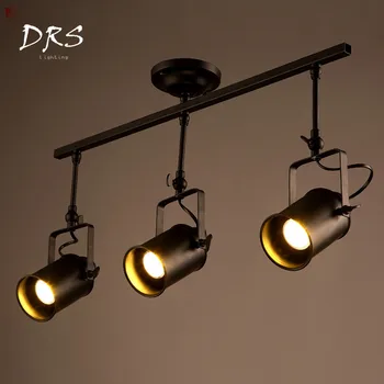 

Modern Retro Track Lights Loft Industrial Living Room Bar Shop LED Long Pole Spotlight Decorative Design Cafe Bar Hanging Lamps