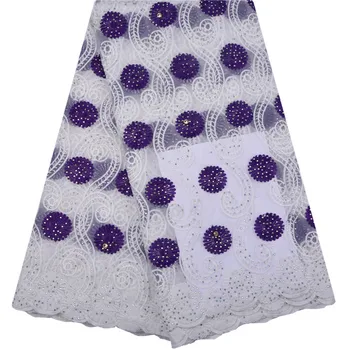 

2020 High Quality African Lace Fabric French Net Embroidery Stones Tulle Lace Fabric For Nigerian Party Dress 1256