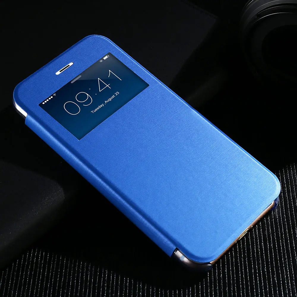 Роскошный флип кейс KISSCASE из искусственной кожи для iPhone 7 Plus чехол с умным окошком