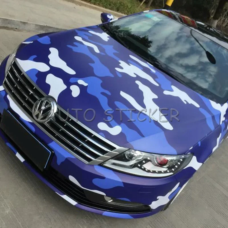 5/10/15/20/25/30m*1.52m Blue Purple Camouflage Wraps Adhesive PVC Film