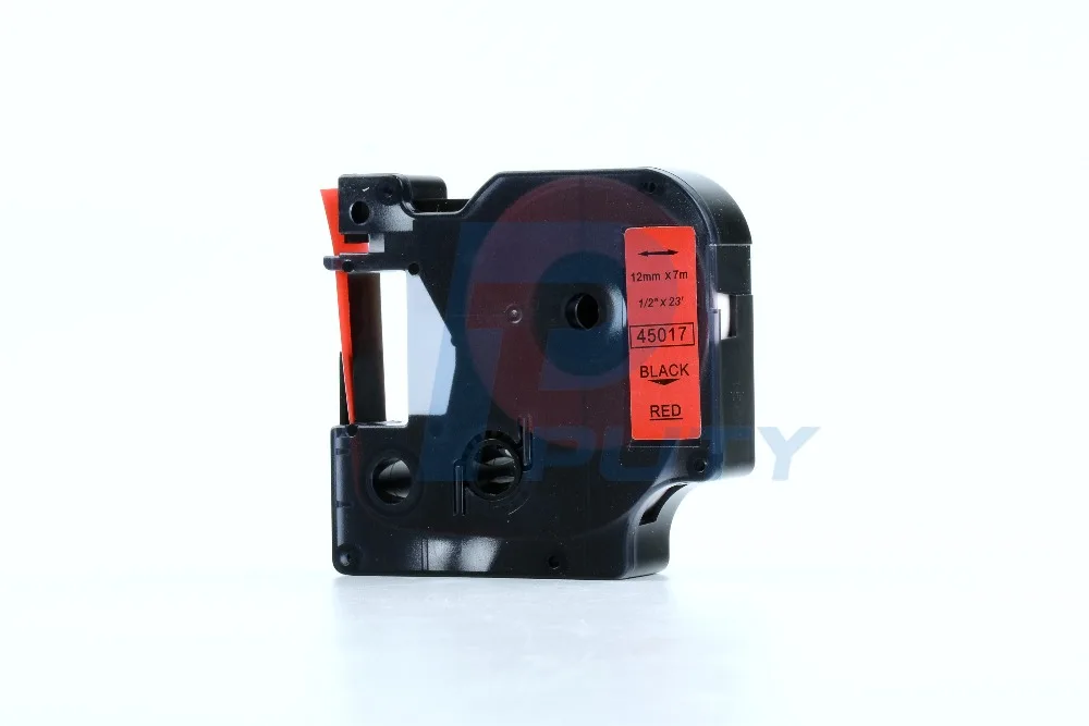 High quality 45017 Black on Red 12mm label cartridge compatible for