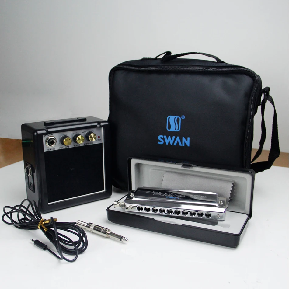 SWAN 1040 C Key  amplified harmonica Electroacoustic harmonica Chromatic harmonica