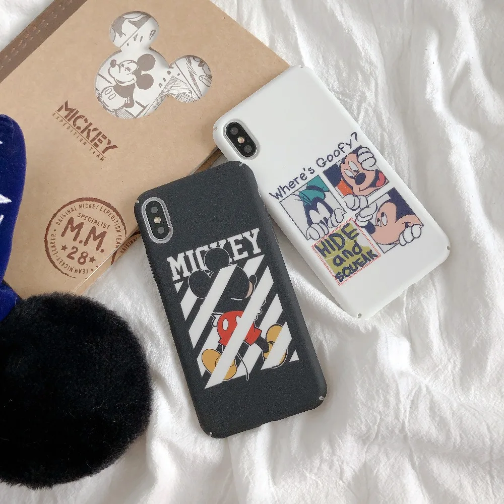 ORYKSZ Cute Cartoon Mickey Pattern Phone Case For iPhone 6 6s 8 X XS MAX XR Cover 7 plus Hard PC Back Fundas |