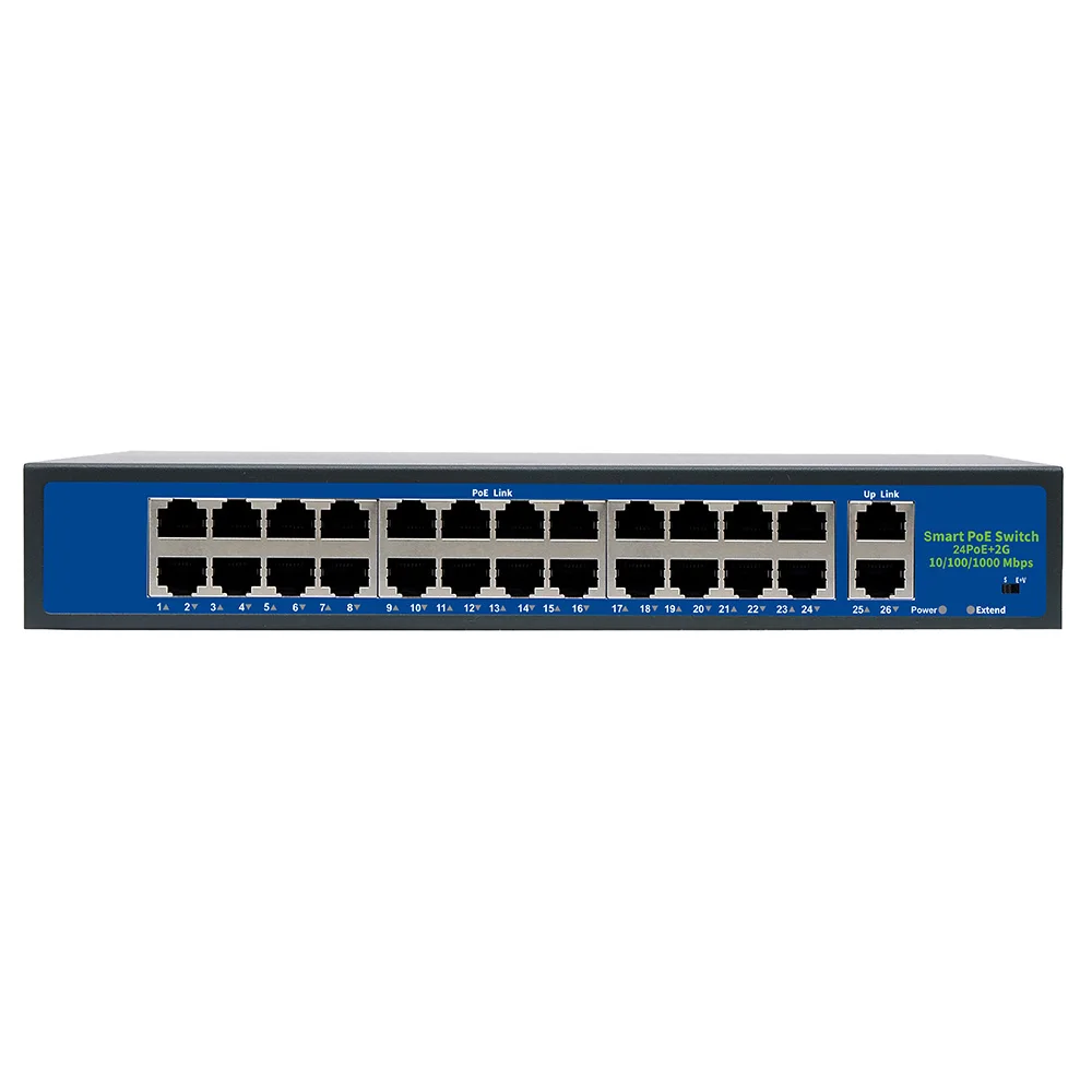 24 Порты и разъёмы коммутатор питания через Ethernet, 2 Uplink порт Gigabit Ethernet, 400W 802.3af/at, неуправляемый Plug& Play PoE+ переключатель