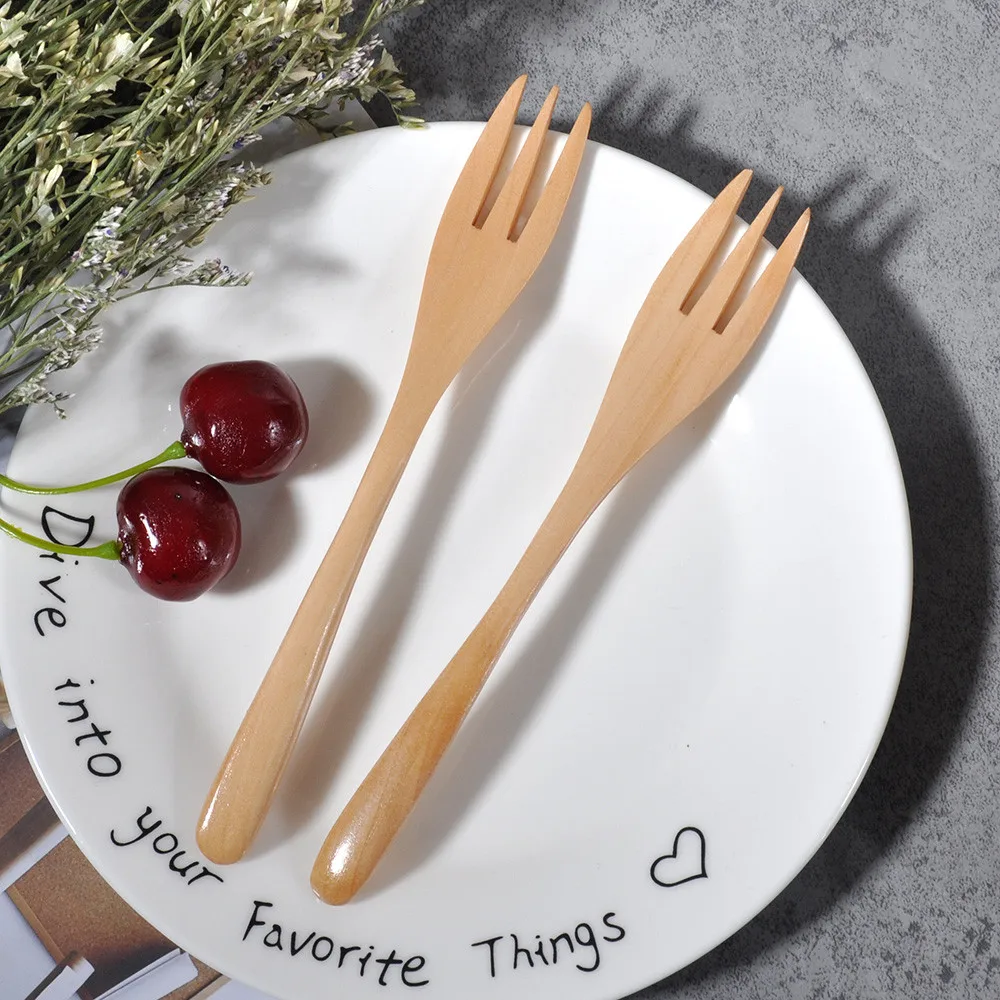 

Wooden Spoon Fork Bamboo Kitchen Cooking Utensil Tools Soup-Teaspoon Tableware