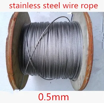 

100meter/lot 0.5mm Roll High Tensile Stainless Steel Wire Rope 7X7 Structure
