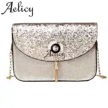 Aelicy mujeres bolsa moda Lentejuelas hombro bolso de lujo mujeres Bolsas diseñador alta calidad pequeño Tote embrague bolsos bolsas d42
