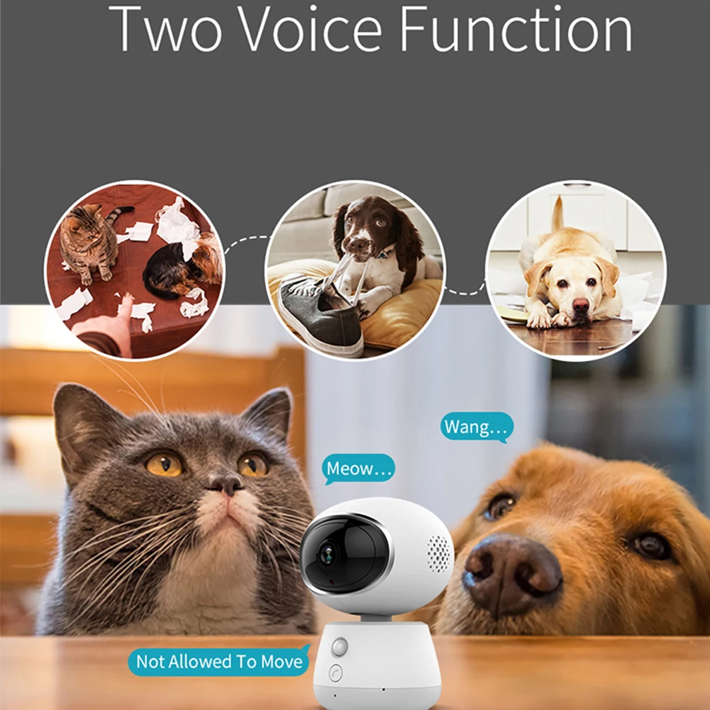 

1080P WiFi IP One-Button Call Security Surveillance Baby Night Vision Wide Angle Desktop Wireless Monitor Camera Pet Wall Mount