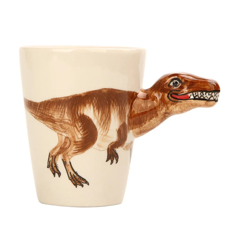 3D Stereo Dinosaur Coffee Cup Hand Painted Ceramic Animal tea mugs cups