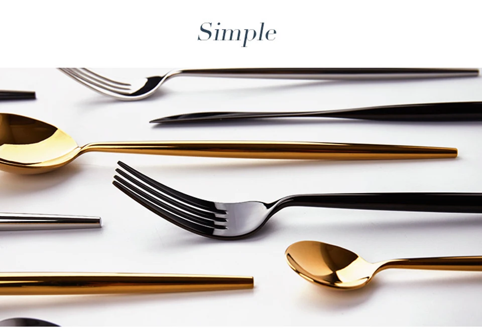 LIYIMENG Exquisite Tableware 24Pcs Western Dinnerware Knife Fork Stainless Steel Steak Cutlery Dinner Set Tools13