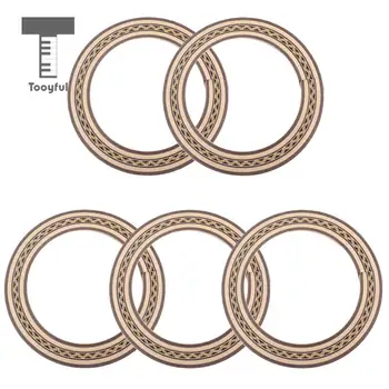 

Tooyful 5pcs Guitar Rosette Wood Inlaid Soundhole 0.8mm/0.03'' Thickness Luthier Tool Classical Acoustic Guitar Decor Parts DIY