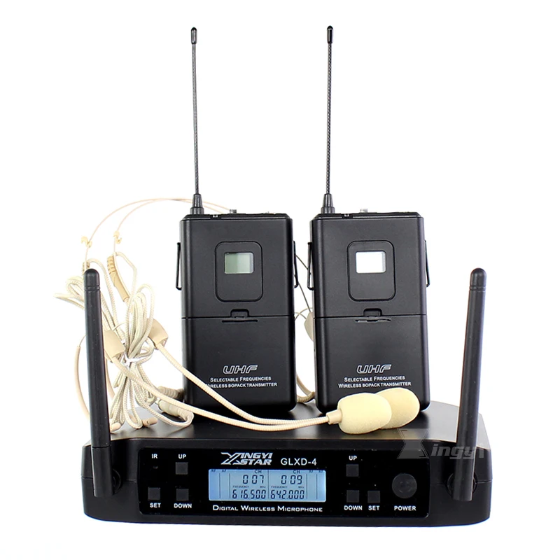 600 650Mhz GLXD4 Professional UHF Headset Wireless Microphone System 2