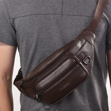 Мужские поясные сумки из натуральной кожи, первый слой, Воловья кожа, сумка на одно плечо, сумки через плечо, высокое качество, поясная сумка