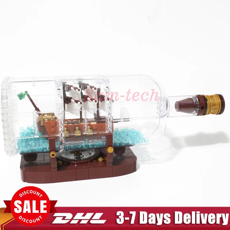 Actual Lepin 16051 1078Pcs Movie Series The 21313 Ship in a Bottle Set Building Blocks Bricks Funny Toys Kid Birthday Gifts