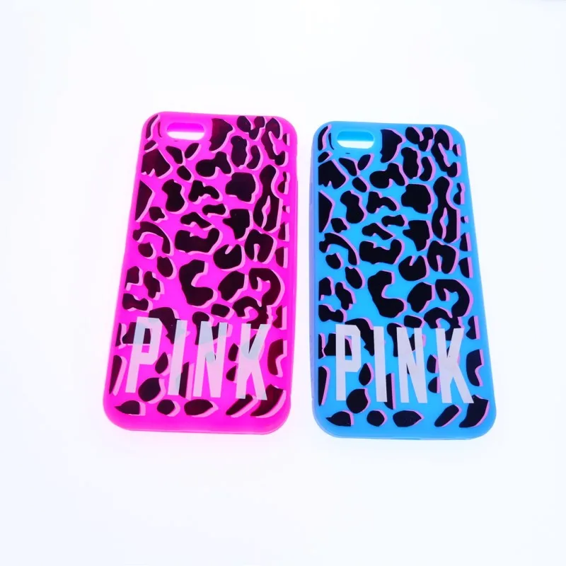 

New Fashion Stripe Leopard Print Patterned Pink Soft Rubber Silicone Phone Cover Case for iPhone 6 6S 6G 4.7'' Inch