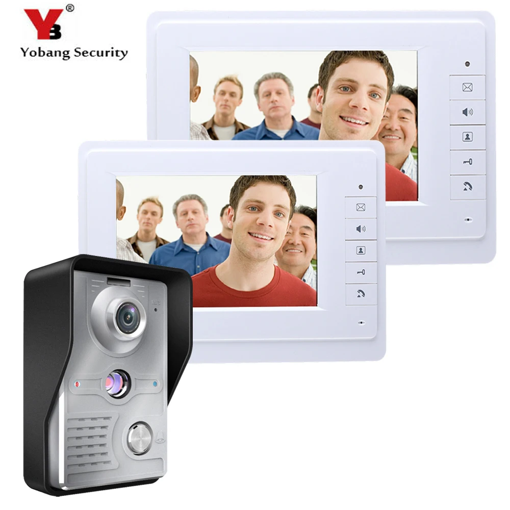 

Yobang Security Video Door Phone Doorbell Camera System Wired 7 Inch Display Monitor Control Doorbell Unlock For Home Security