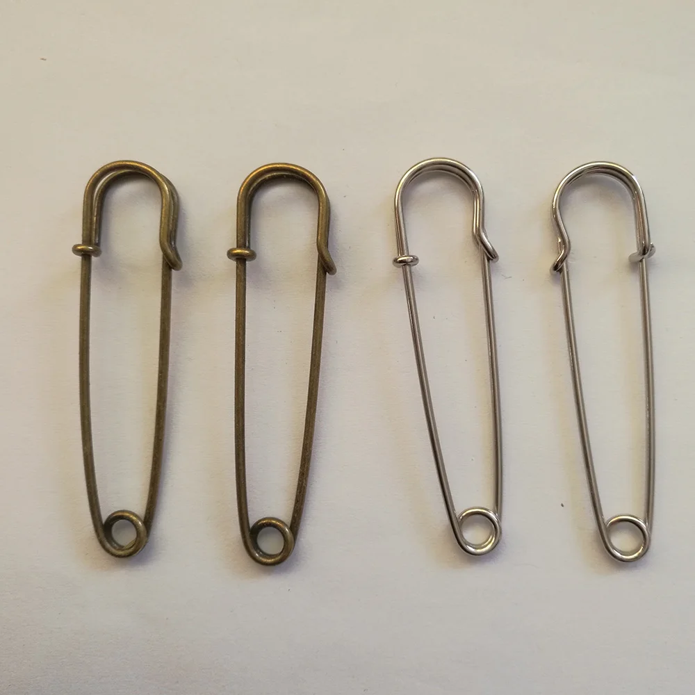 50100PCSVintageSafetyPinBroochFindingsSafetyPinsConnectorDIY