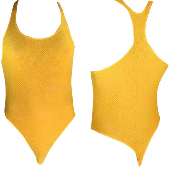 

Mens thong bodysuit breathable nylon spandex body shaping leotard
