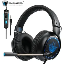 SADES R5 игровая гарнитура 3,5 мм стерео наушники для PS4 Xbox one мобильный телефон ПК ноутбук компьютер