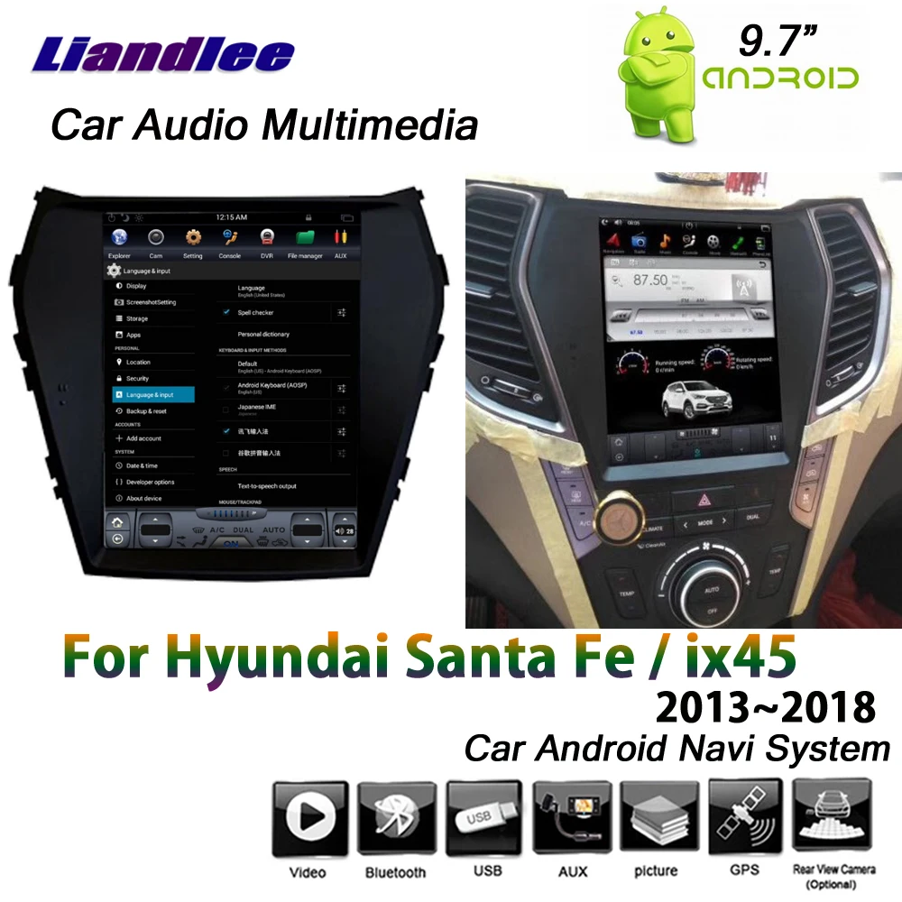Flash Deal Liandlee 9.7" 2+32G For Hyundai Santa Fe / IX45 2013~2018 Android Car Vertical Screen Mirror link GPS Navi Navigation Multimedia 9