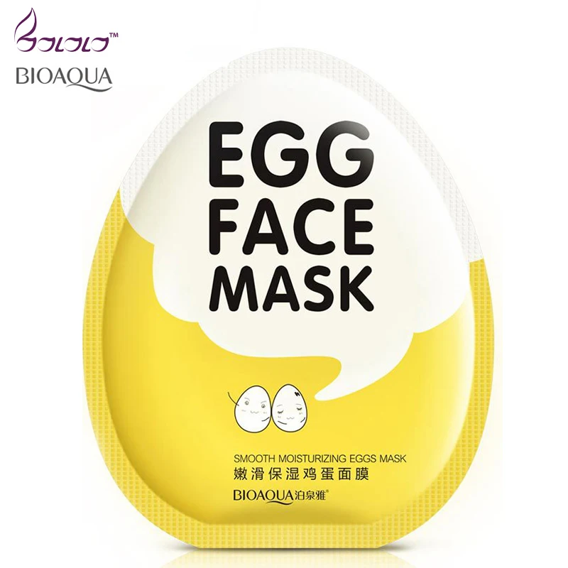 

bioaqua brand Eggs face mask Moist hydrating shrink pore brightens whitening facial masks anti aging sheet cosmetics skin care