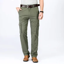 Men's Cargo Pants Casual Multi Pockets Tactical Multi Pockets Casual Pants Spring Autumn Cotton Thin Overalls Loose Straight Pan