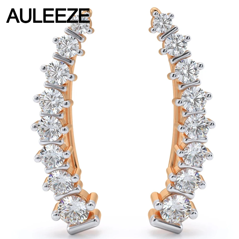 Artistic Romance Clip Earrings For Women Natural Real Diamond Earrings 14K Solid Rose Gold Fine Engagement Diamond Earrings Artistic Romance Clip Earrings For Women Natural Real Diamond Earrings 14K Solid Rose Gold Fine Engagement Diamond Earrings