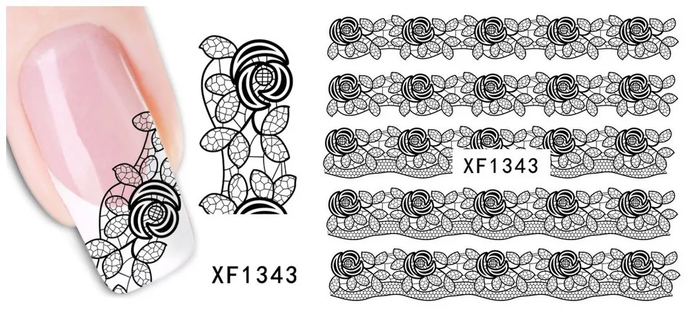 Дизайн ногтей цветок переноса воды Стикеры ногтей Обёрточная бумага Фольга лак наклейка Временные татуировки Watermark 1000pks/много