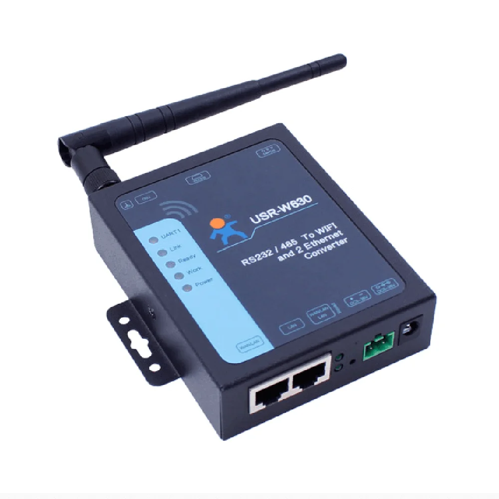 Промышленный WIFI последовательный сервер 2 порта Ethernet RS232 RS485 к wifi конвертер