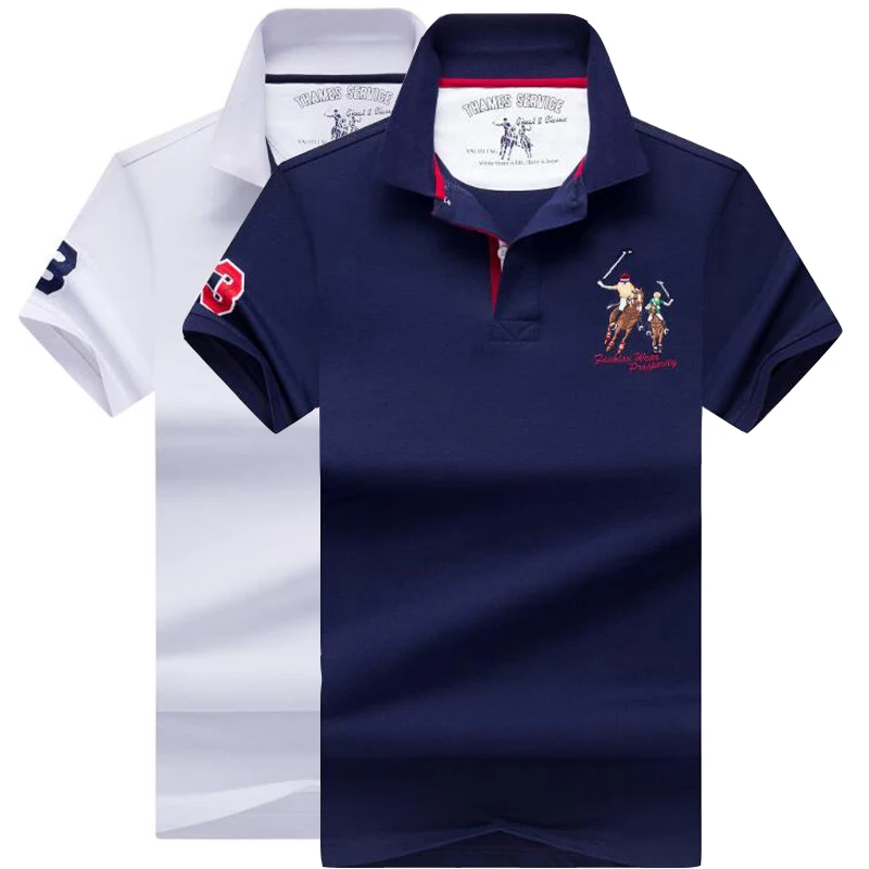 

Summer High Quality Brand Men Polo Shirt Business Casual Cotton Shirt Polo Men Solid ralphmen shirt polo 2pcs